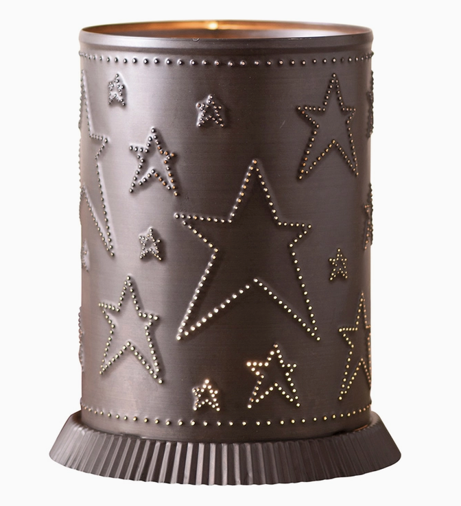 Large Candle Warmer with Country Star in Kettle Black