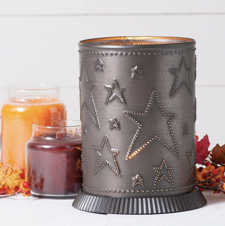 Large Candle Warmer with Country Star in Kettle Black