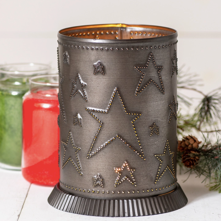 Large Candle Warmer with Country Star in Kettle Black